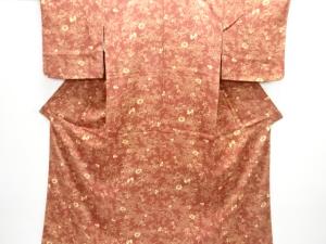 縮緬地花模様小紋着物